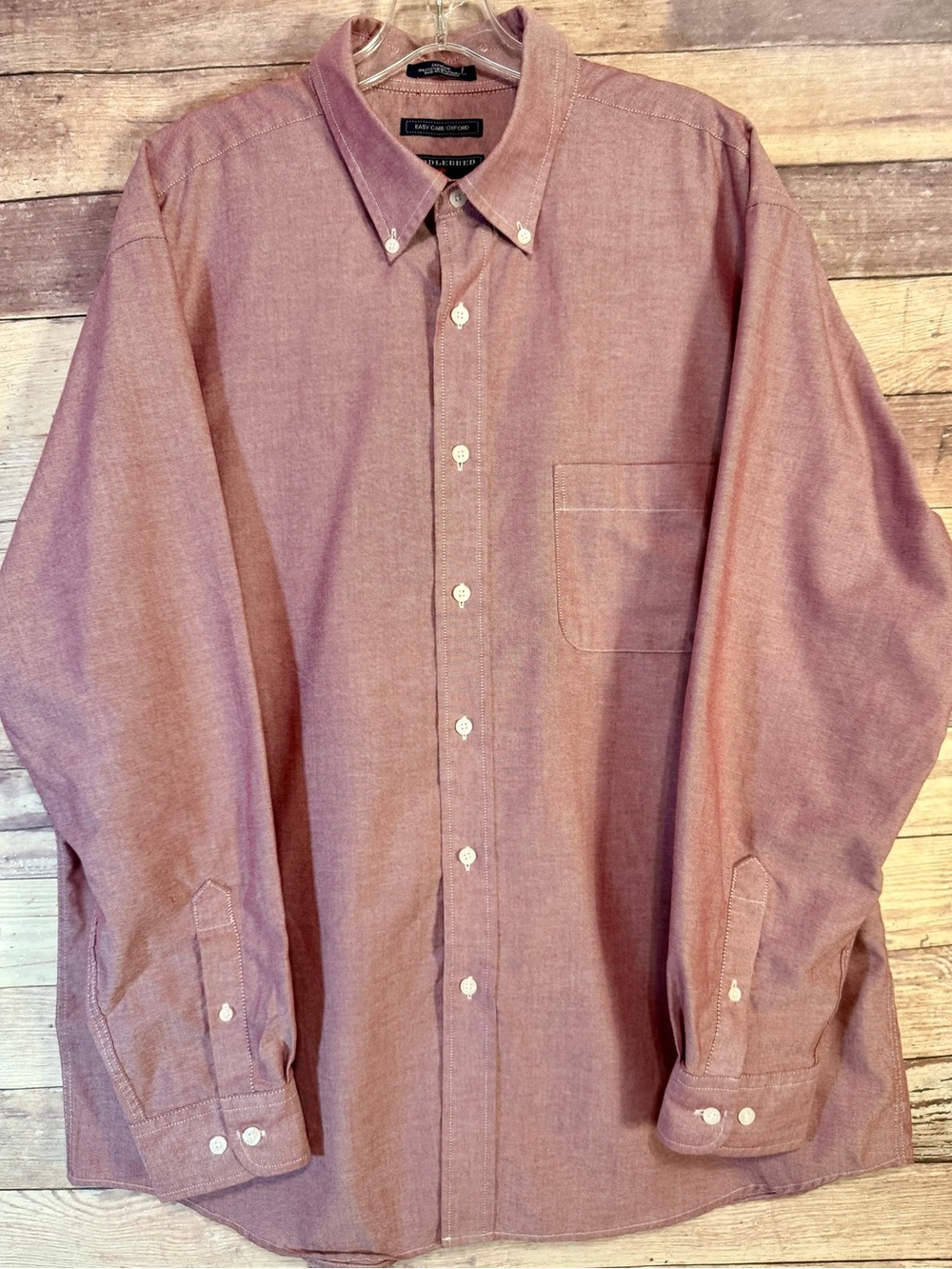 Saddlebred Men's Easy Care Oxford Dress Shirt - Rose Pink